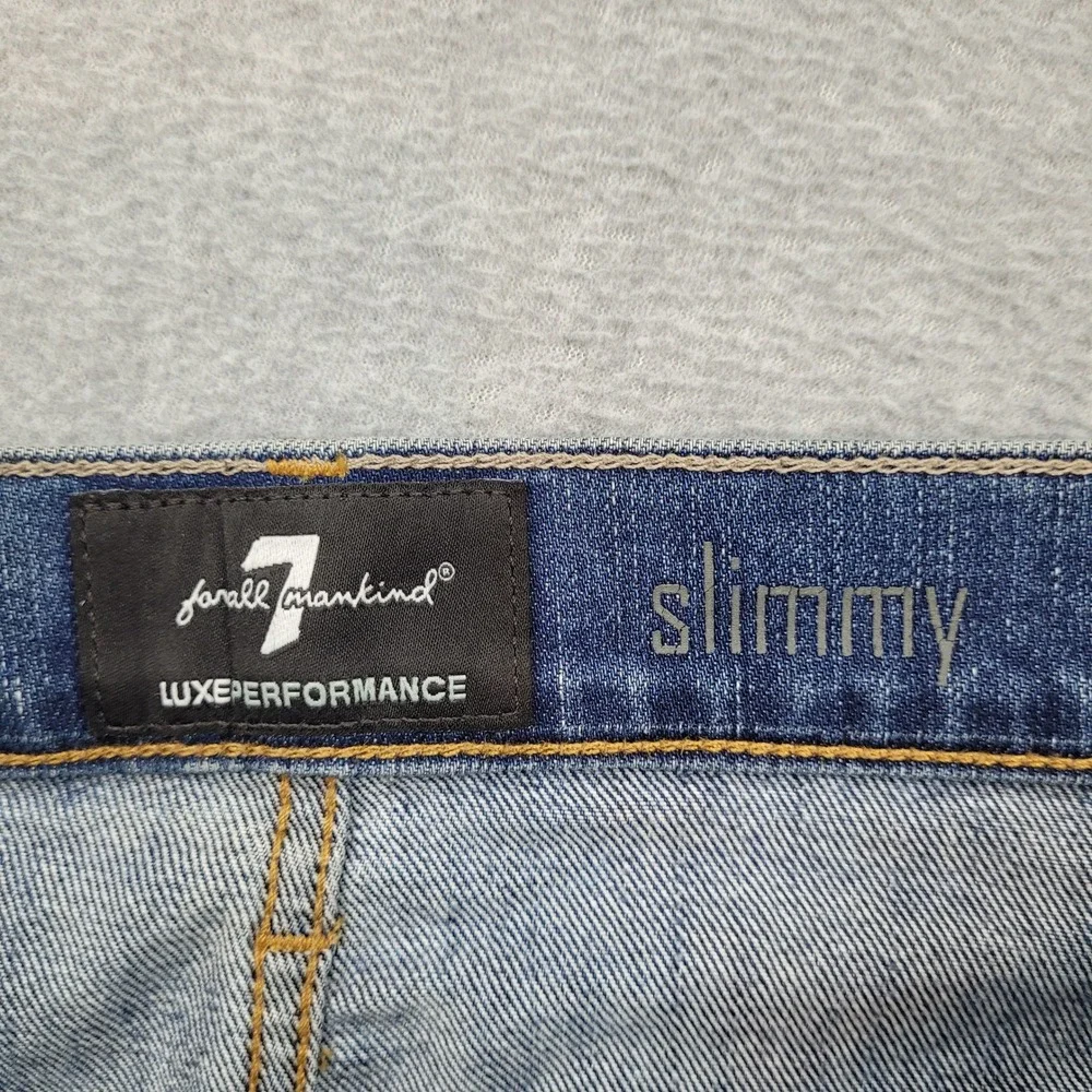 7 For All Mankind Slimmy Jeans Mens 33x28 Blue Luxe Performance Slim Fit